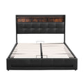 Artiss Double Bed Frame Gas Lift Storage LED Headboard Shelf Charger