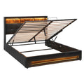 Artiss Double Bed Frame Gas Lift Storage LED Headboard Shelf Charger