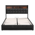 Artiss QUEEN Bed Frame Gas Lift Storage LED Lights Charging Headboard