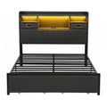 Artiss Double Bed Frame with 2 Storage Drawers & Headboard, USB Charging Station, RGB LED Light