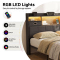 Artiss Double Bed Frame with 2 Storage Drawers & Headboard, USB Charging Station, RGB LED Light
