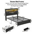 Artiss Queen Bed Frame with Storage Drawers & Headboard, 2 Drawer, USB, LED