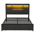 Artiss Queen Bed Frame with Storage Drawers & Headboard, 2 Drawer, USB, LED