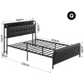 Artiss QUEEN Bed Frame with Storage Headboard SAA Certified Charging Station