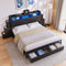 Artiss King Bed Frame with Storage Headboard, 2 Drawers, Charging Station & LED Light