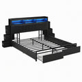Artiss King Bed Frame with Storage Headboard, 2 Drawers, Charging Station & LED Light