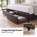 Artiss Queen Bed Frame with Storage Headboard, 2 Drawers, Charging Station& LED Light