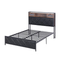 Artiss Double Bed Frame LED Lights Storage Headboard USB AC Outlets