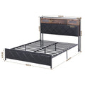 Artiss Queen Bed Frame LED Lights Storage Headboard Charging