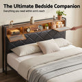 Artiss Queen Bed Frame LED Lights Storage Headboard Charging