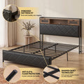 Artiss Queen Bed Frame LED Lights Storage Headboard Charging
