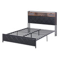 Artiss Queen Bed Frame LED Lights Storage Headboard Charging