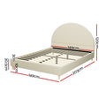 Artiss DOUBLE Bed Frame Velvet Cream ELLA