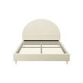 Artiss DOUBLE Bed Frame Velvet Cream ELLA