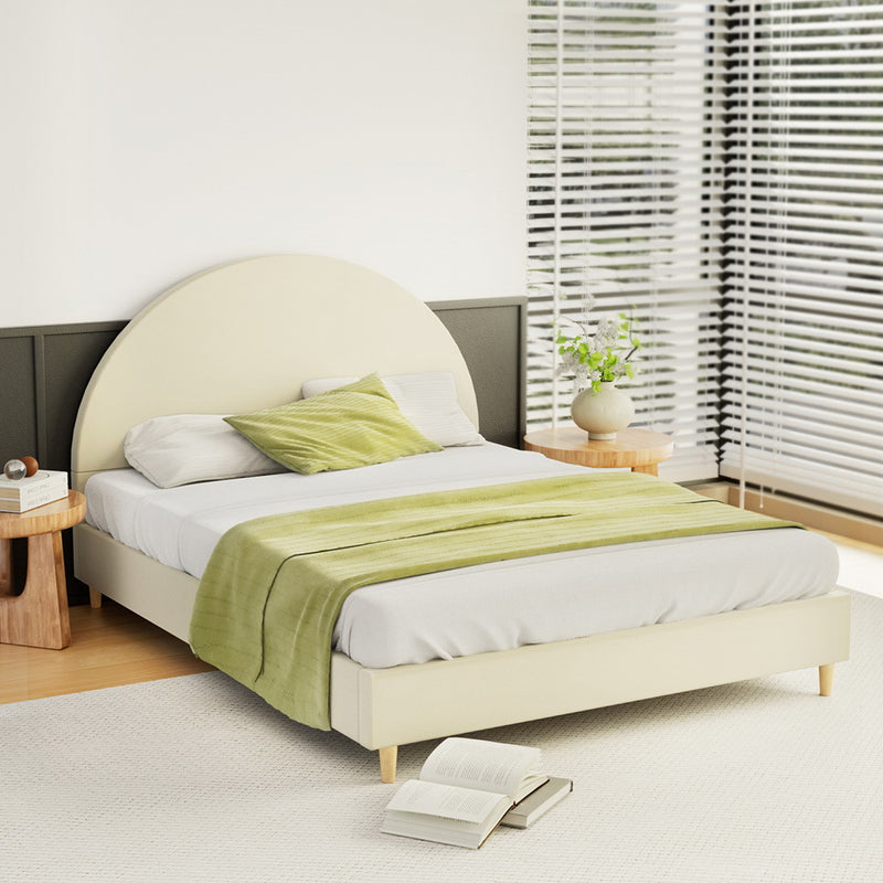 Artiss DOUBLE Bed Frame Velvet Cream ELLA