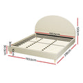 Artiss KING Bed Frame Velvet Cream ELLA