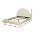 Artiss QUEEN Bed Frame Velvet Cream ELLA