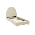Artiss Single Bed Frame Velvet Cream ELLA