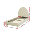 Artiss Single Bed Frame Velvet Cream ELLA
