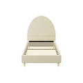 Artiss Single Bed Frame Velvet Cream ELLA