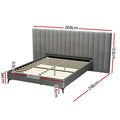 Artiss QUEEN Bed Frame Velvet Grey