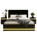 Artiss RGB LED QUEEN Bed Frame with 2 Bedside Tables 16 Colour