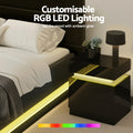 Artiss RGB LED QUEEN Bed Frame with 2 Bedside Tables 16 Colour
