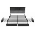 Artiss King Bed Frame with Storage, 4 Drawers and Charging Station