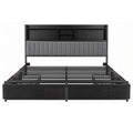 Artiss King Bed Frame with Storage, 4 Drawers and Charging Station