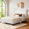 Artiss Queen Bed Frame Grey Fabric Headboard Platform Base