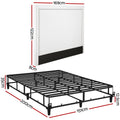 Artiss Queen Bed Frame Grey Fabric Headboard Platform Base