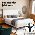 Artiss Queen Bed Frame Grey Fabric Headboard Platform Base