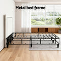 Artiss Queen Bed Frame Grey Fabric Headboard Platform Base