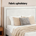 Artiss Queen Bed Frame Grey Fabric Headboard Platform Base