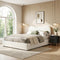 Artiss DOUBLE Bed Frame Boucle Beige Headboard Black Nightstand Set