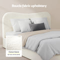 Artiss DOUBLE Bed Frame Boucle Beige Headboard Black Nightstand Set