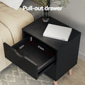 Artiss DOUBLE Bed Frame Boucle Beige Headboard Black Nightstand Set