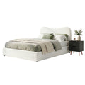 Artiss DOUBLE Bed Frame Boucle Beige Headboard Black Nightstand Set
