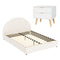 Artiss QUEEN Bed Frame Bedside Table Gas Lift Storage Boucle