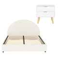Artiss QUEEN Bed Frame Bedside Table Gas Lift Storage Boucle