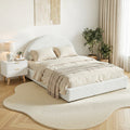 Artiss QUEEN Bed Frame Bedside Table Gas Lift Storage Boucle