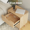 Artiss Gas Lift QUEEN Bed Frame Boucle Upholstered Bedside Table