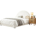 Artiss Gas Lift QUEEN Bed Frame Boucle Upholstered Bedside Table