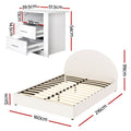 Artiss Queen Bed Frame with Storage and Bedside Table Set Boucle Fabric Gas Lift Bed Base 2-Drawer Nightstand