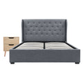Artiss Gas Lift QUEEN Bed Frame+Bedside Table 2 Drawer Bundle