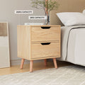 Artiss Gas Lift QUEEN Bed Frame+Bedside Table 2 Drawer Bundle