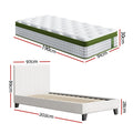 Artiss Single Bed Frame Mattress Set 30cm Medium Firm Boucle