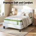 Artiss Single Bed Frame Mattress Set 30cm Medium Firm Boucle