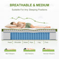 Artiss Double Bed Frame Headboard White + BedStory Hybrid Mattress