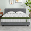 Artiss King Bed Frame Hybrid Mattress Grey Linen Medium Firm